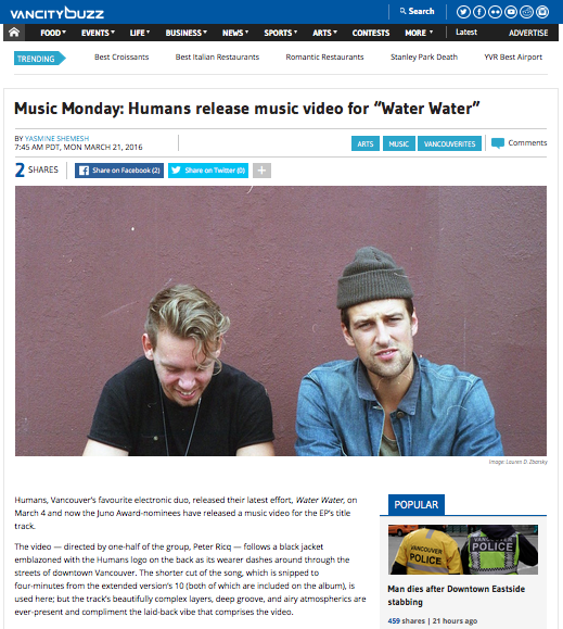 03.21.2016 - HUMANS - vid preview - Vancity Buzz